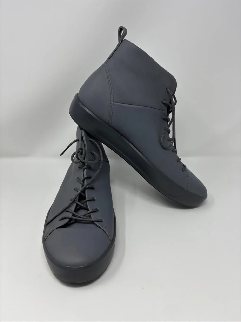 Ecco | Men's Lace-Up High-Top Sneakers in Dark Gray danish design 9 43